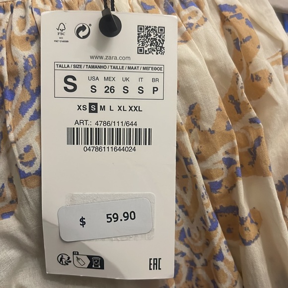 Zara printed belted dress - Picture 10 of 12